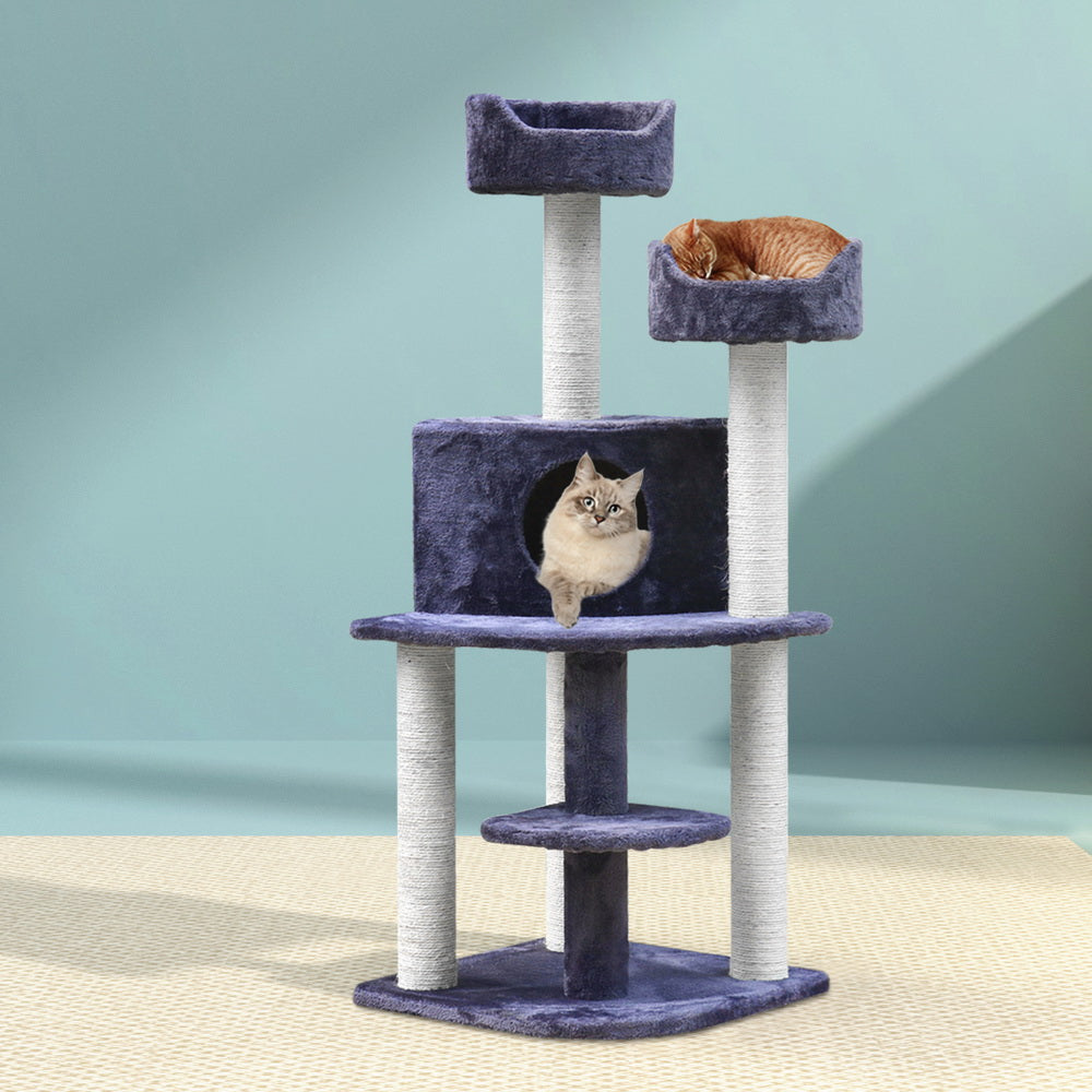 i.Pet Cat Tree 126cm Trees Scratching Post Scratcher Tower Condo House Furniture Wood