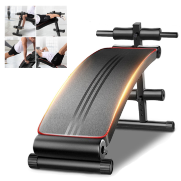 Folding Sit Up Bench Adjustable Supine Board Ab Bench Abdominal Exercises Spring Booster Pillow for Home Office Gym