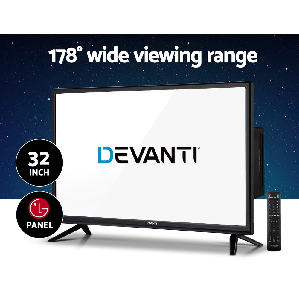 Devanti LED TV 32 Inch 32" Digital Built-In DVD Player LCD LG Panel USB HDMI