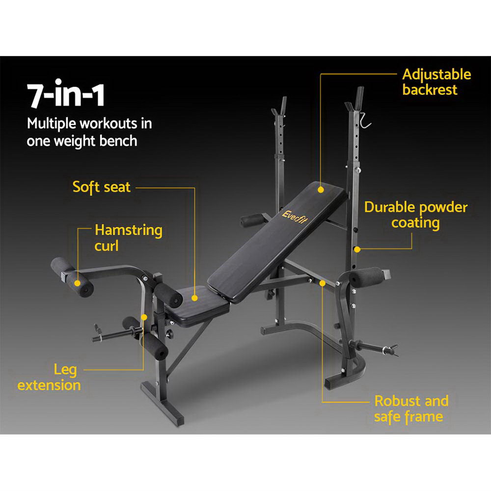 Everfit 7-In-1 Weight Bench Multi-Function  Power Station Fitness Gym Equipment