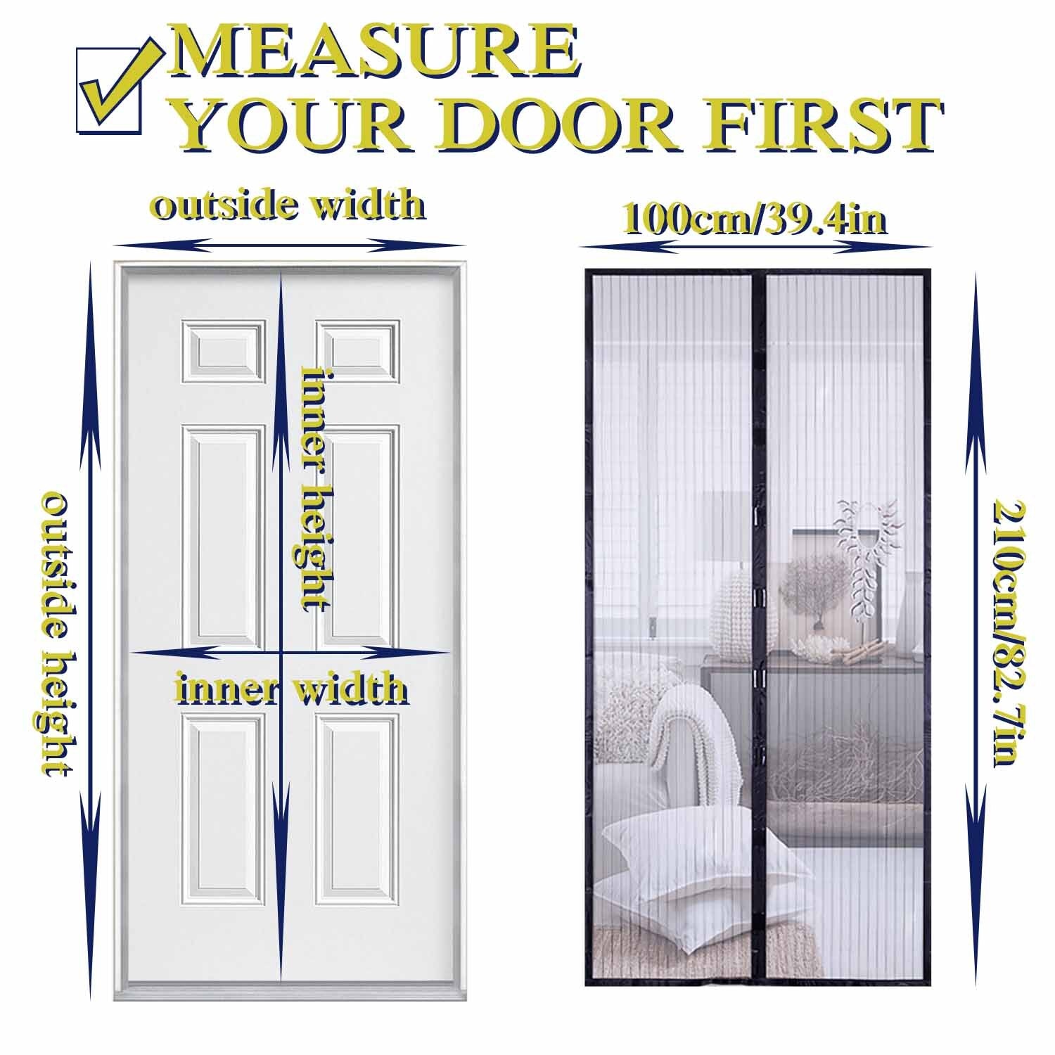 Anti Mosquito Insect Door Curtains Magnetic Net Automatic Closing