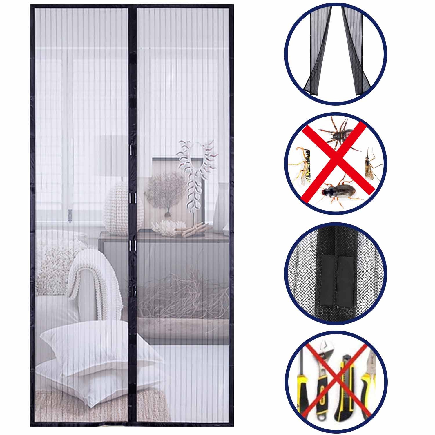 Anti Mosquito Insect Door Curtains Magnetic Net Automatic Closing