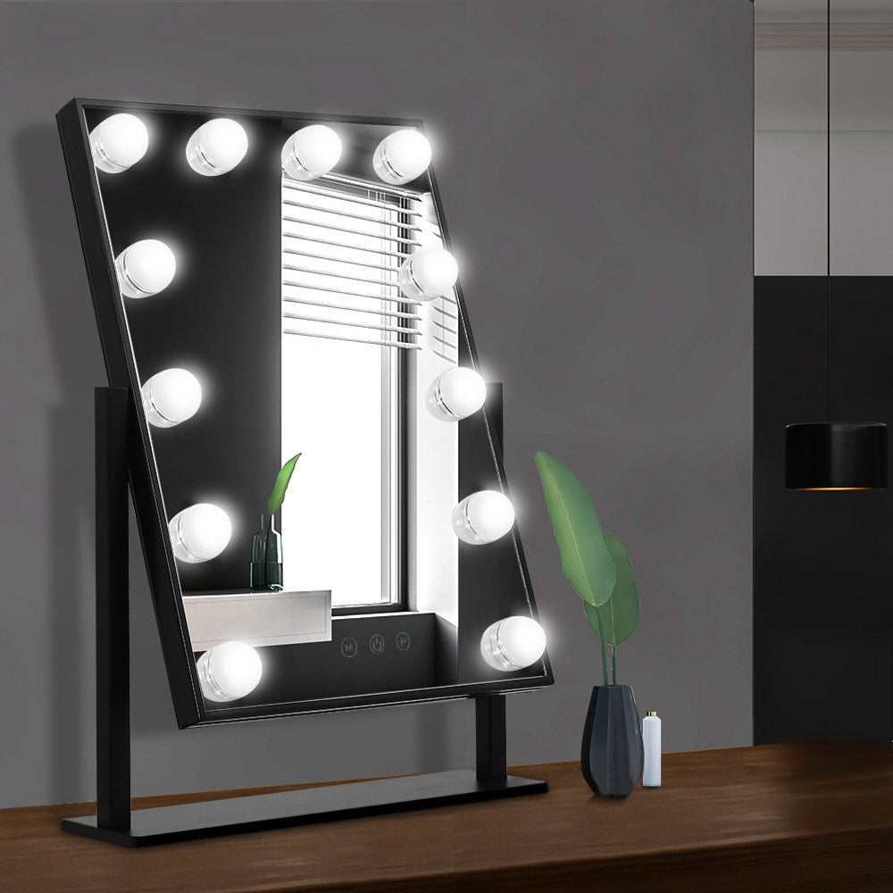 Embellir LED Standing Makeup Mirror - Black