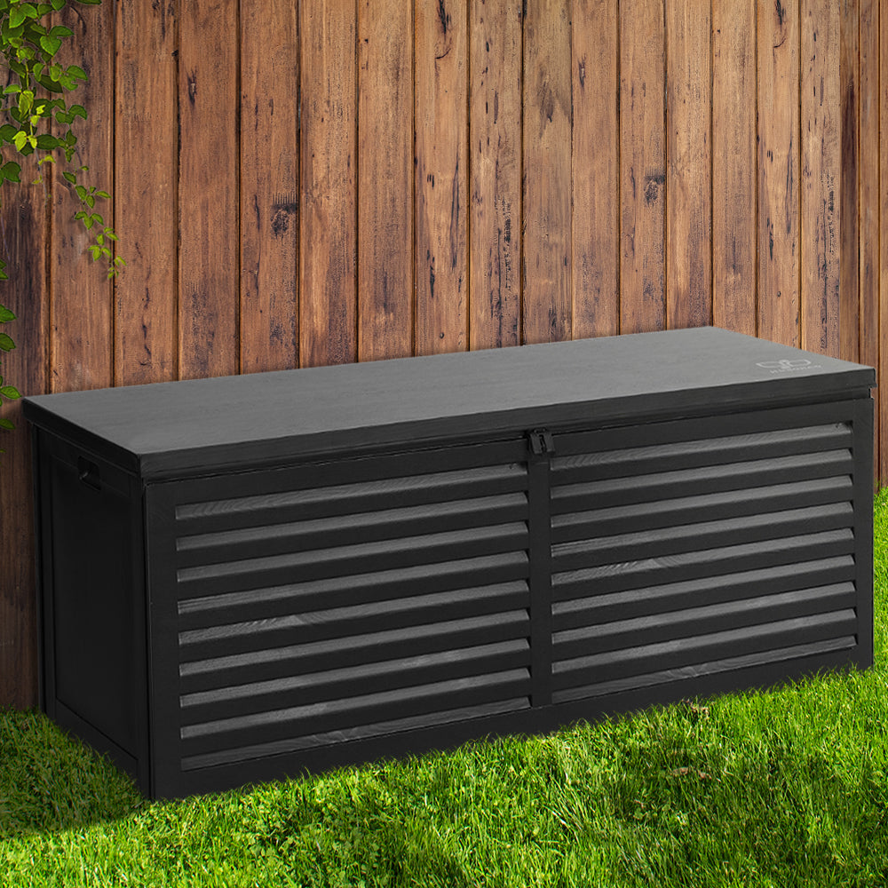 Gardeon Outdoor Storage Box 390L Container Lockable Toy Tools Shed Deck Garden