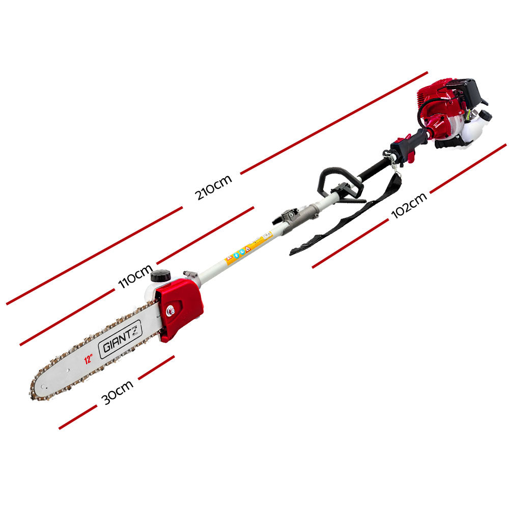 Giantz 65cc Petrol Pole Chainsaw Pruners 2 Stroke Long Chainsaws  Multi Tool