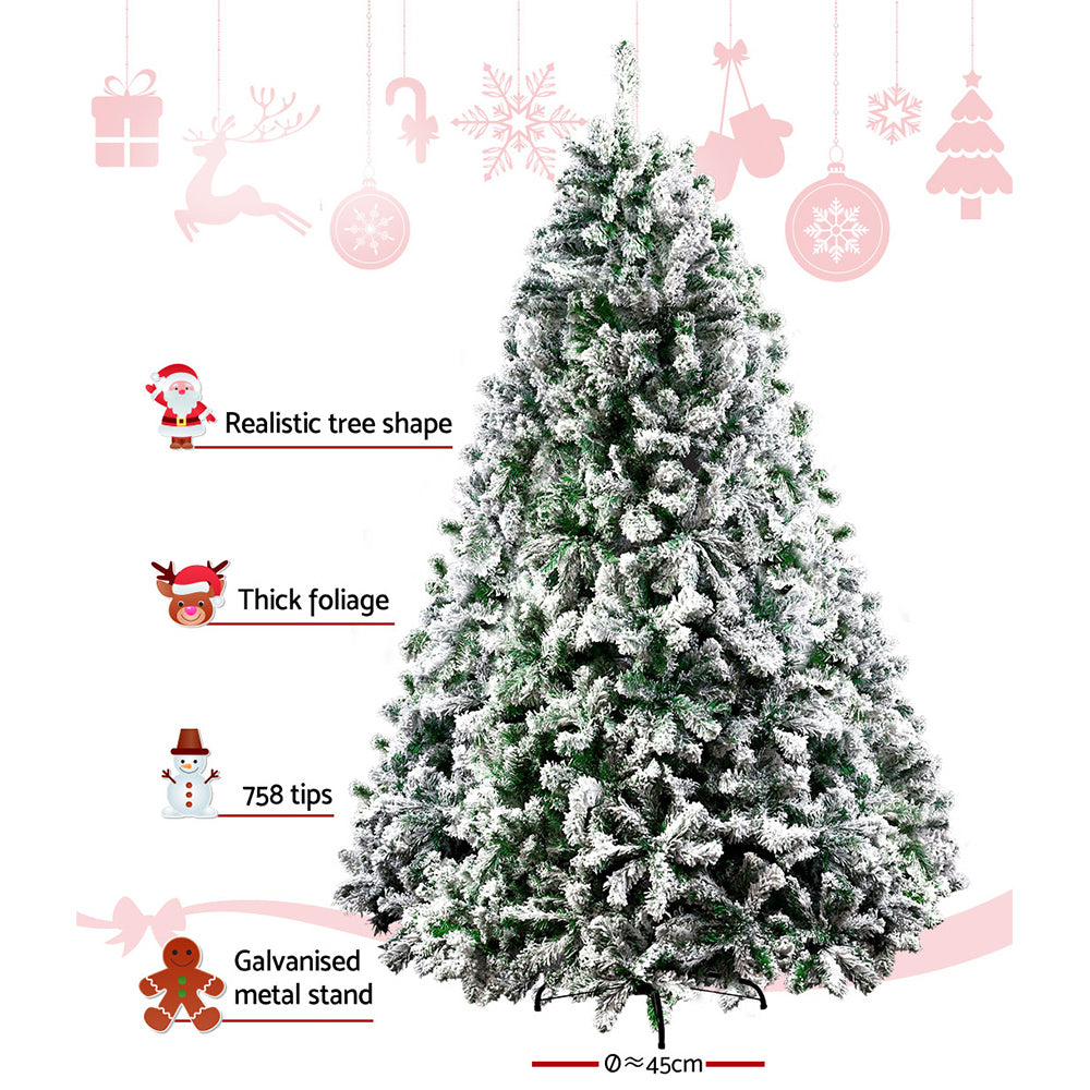 Jingle Jollys Christmas Tree 1.8M 6FT Xmas Decorations Great Snowy Green