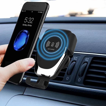 10W Qi Wireless Fast Charge Gravity Linkage Car Air Mount