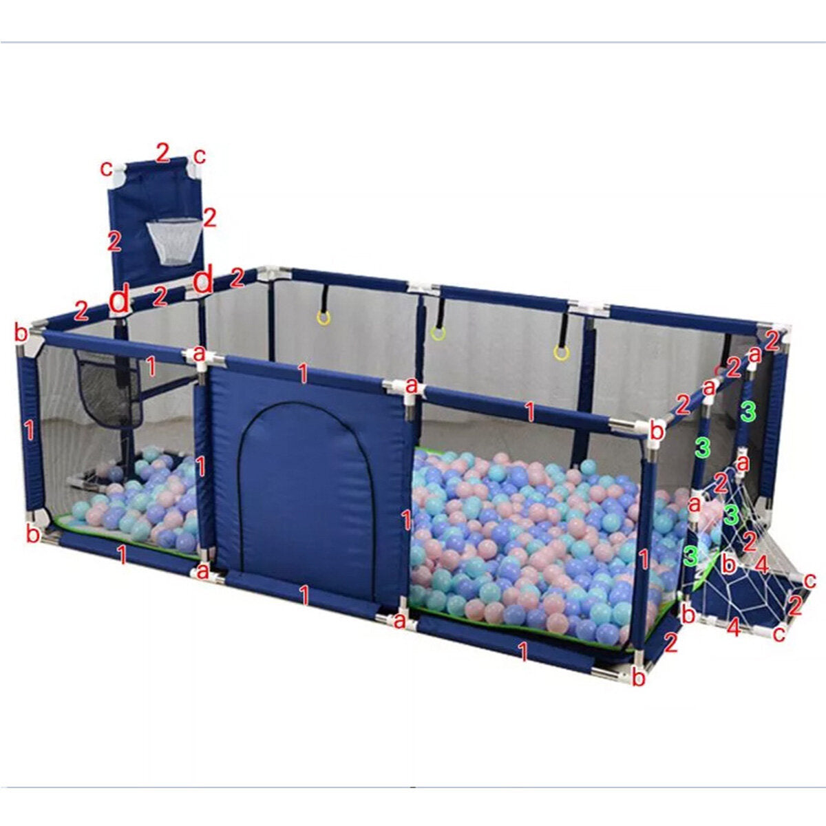 3 in 1 Baby Playpen with Basketball Court