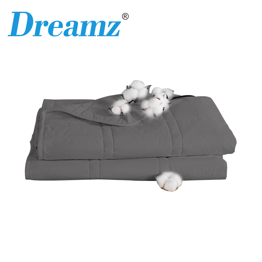 Dreamz Weighted Blanket Cotton Heavy Gravity Kids Deep Relax Relief 2.3KG Grey