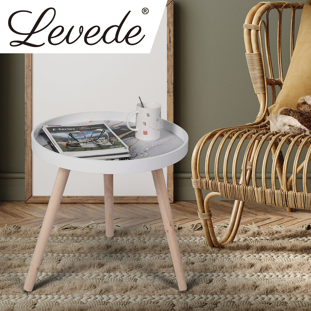 Levede Side End Table Sofa Coffee Table Storage Bedside Table Plant Stand Wooden