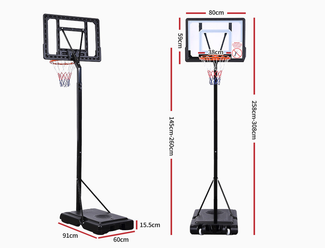 Basketball Hoop Stand Kid Rim Ring System Large Backboard Net Height Adjustable